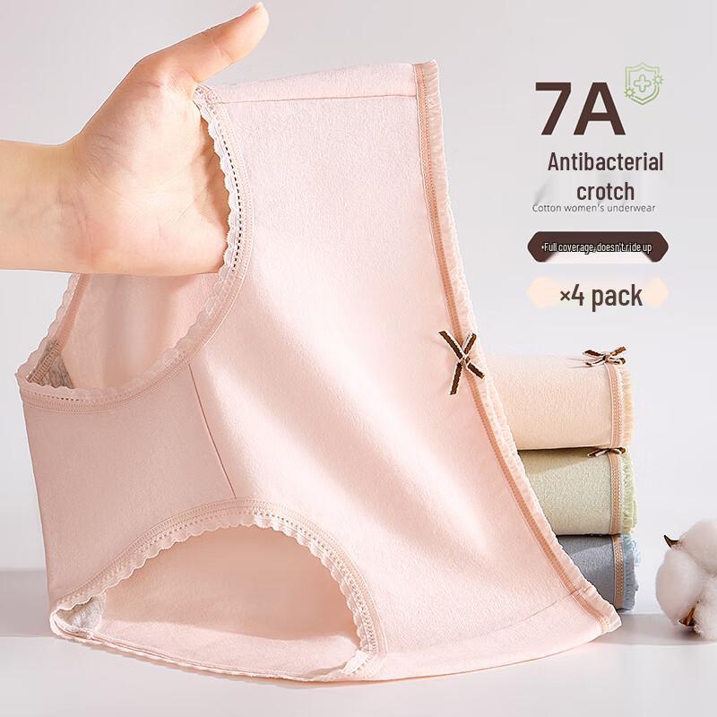 Regal Lady Women's Mid-Waist Antibacterial Underwear 4-Pack