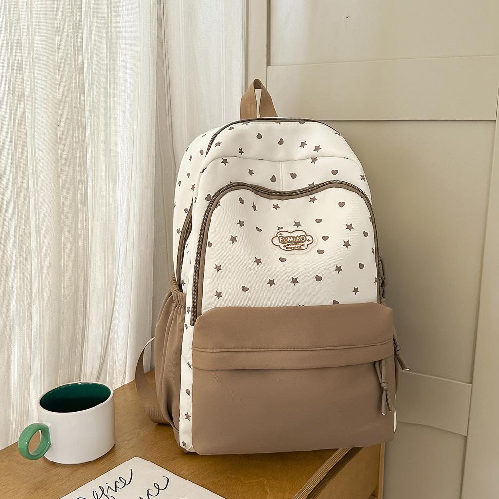 Schoolbag New High-value Japanese Schoolbag Ins Niche Sweet and Cute Star Backpack Junior High School Students Lightweight Backpack