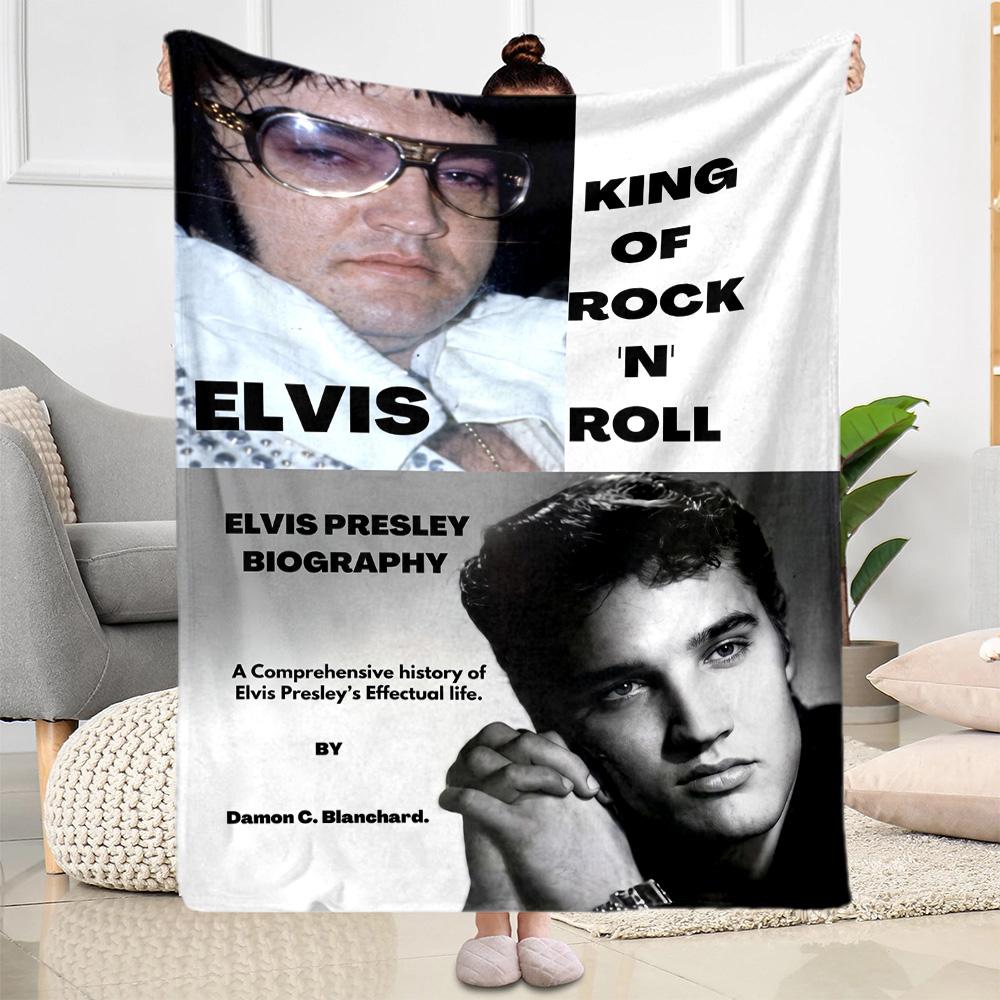 Elvis Presley Rock Legend Blanket Soft & Cozy Perfect for Couch Bedding Picnics for All Occasions Digital Print Birthday Christmas Gift Blanket