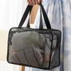 Kosmetik-Aufbewahrungstasche, ausgehöhlt, sichtbar, großes Fassungsvermögen, große Tragfähigkeit, Netz-Duschtasche, tragbarer Kulturbeutel-Organizer, schnell trocknend, für Fitnessstudio, Camping