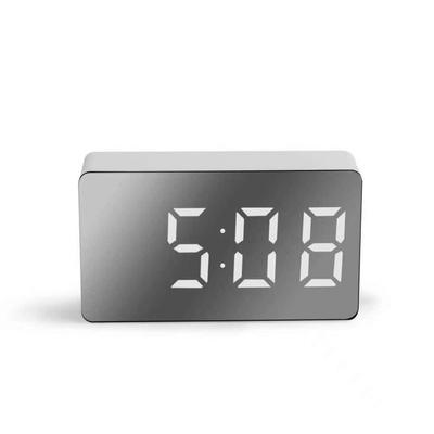 Colorful Portable Mirror Alarm Clocks Table Digital Clocks Snooze Function Display Time Night Light Home Decor Gift For