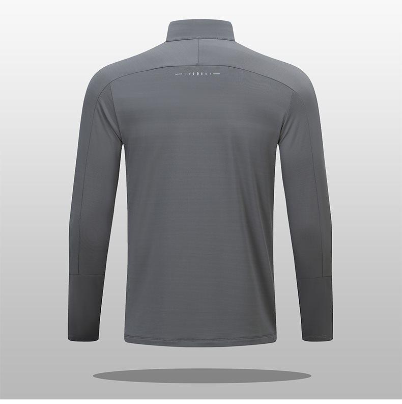 Men's Quick-Dry Half-Zip Stretch T-Shirt: Spring Long-Sleeve for Casual Sports, Mountaineering, Running, and Fitness