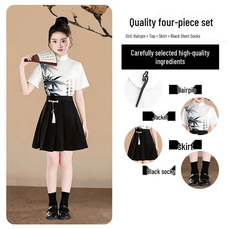 Chinese Hanfu Costumes for Children s Choir and Poetry Recitation Ceremonies 130cm