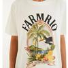 Brazil FARMRIO Summer New Personality Pattern Logo Printed Shortsleeve Tshirt Men Women The Same Casual Tshirt