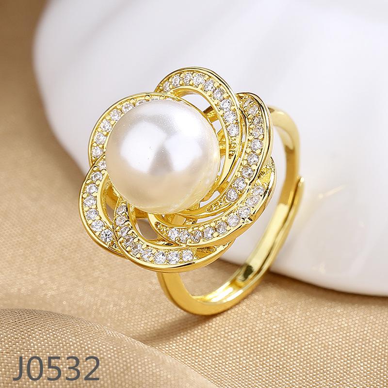 Korean Light Luxury Pearl Ring for Women – High-End Adjustable Index Finger Jewelry, Customizable Setting.