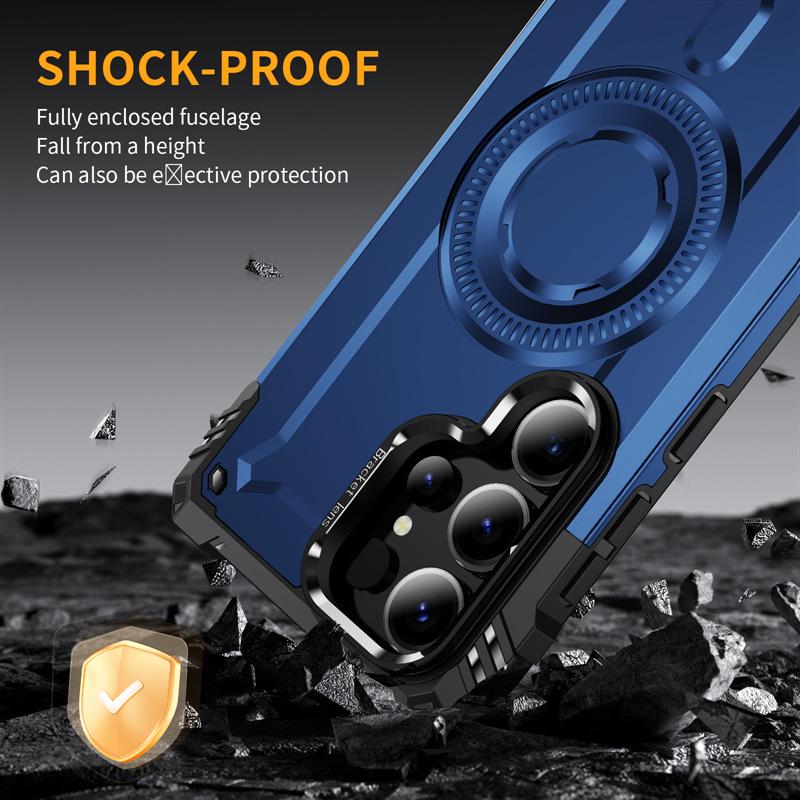 Magnetic Lens Bracket Case for Samsung S25 Ultra/S25 Edge/S24, Drop-Proof A56