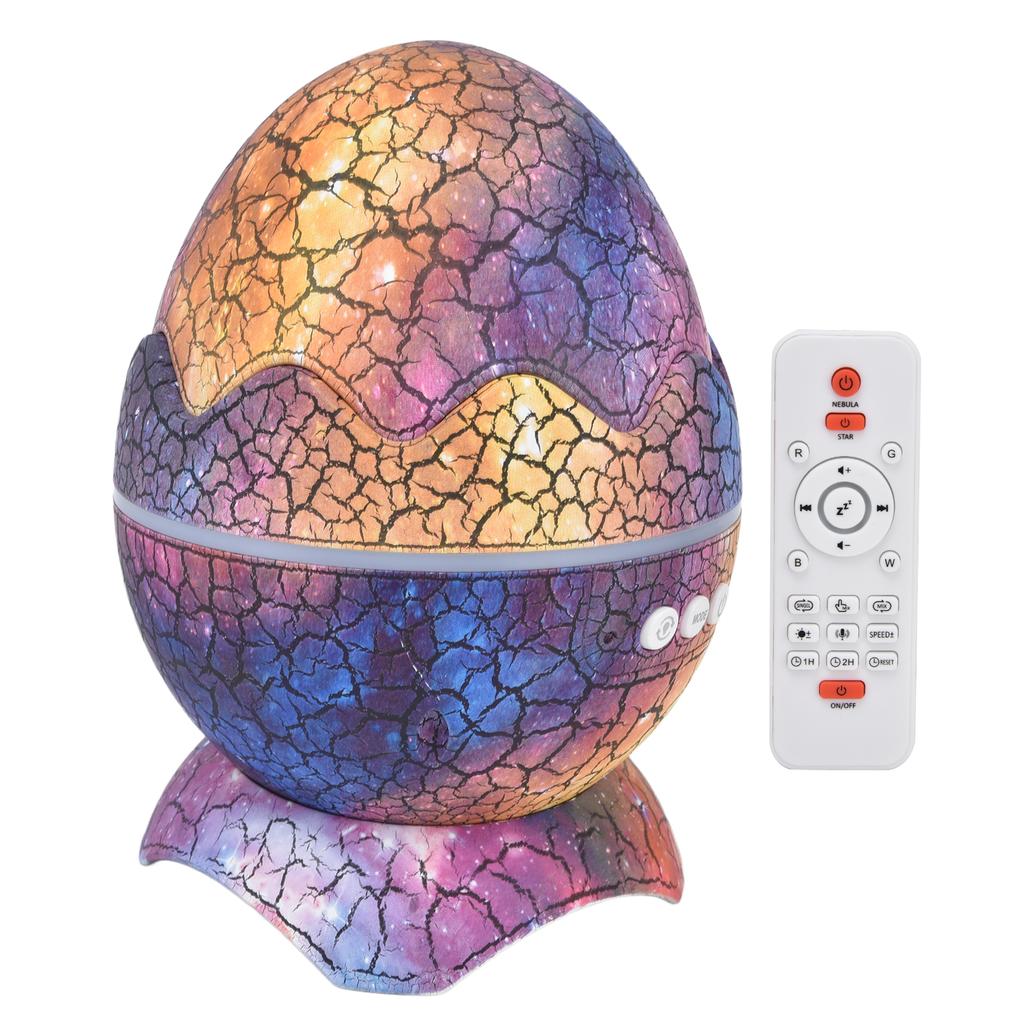 Dinosaur Egg Star Projector Adjustable Angle White Noise Bluetooth Night Light Projector with Remote Control