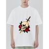 T-shirt Noir Avec Impression Crâne Épée et Roses Pour Tenue Décontractée