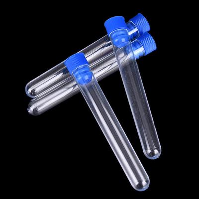 10Pcs 15X100Mm Clear Plastic Test Tubes Hard Plastic Test Tube With Wing Plug