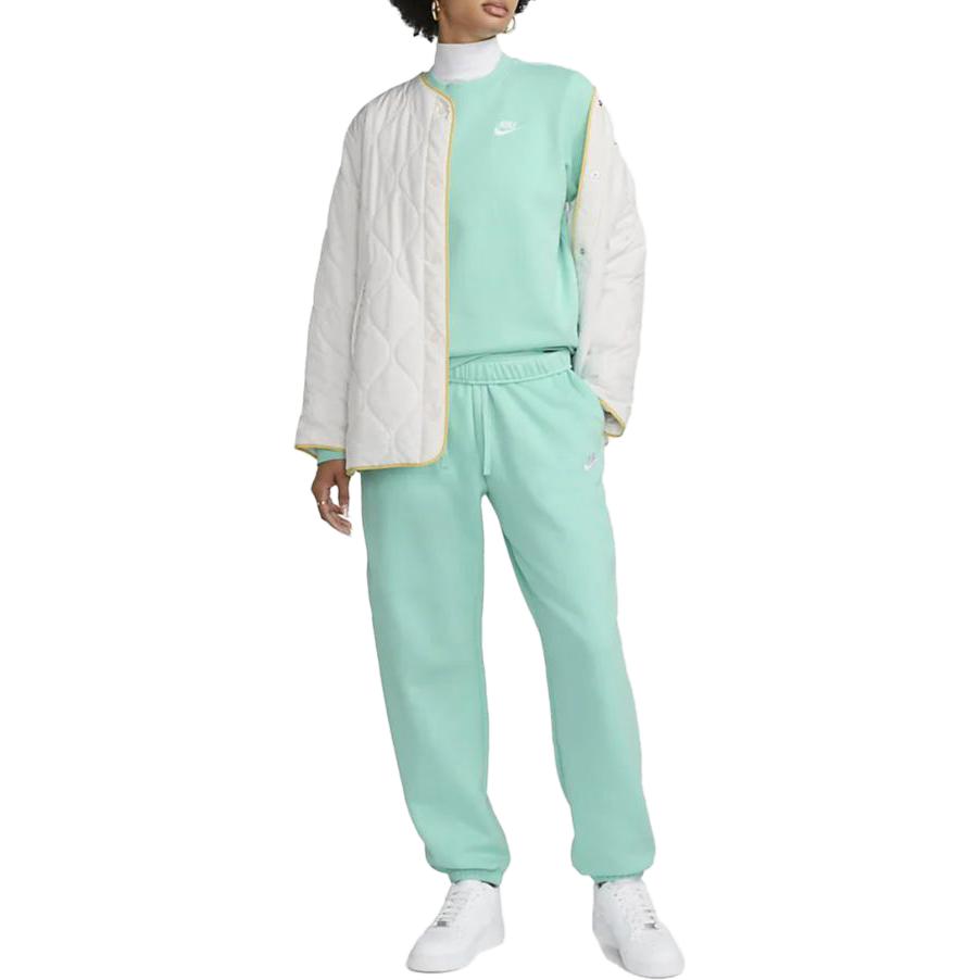 Nike Sportswear Solid Color Crew Neck Casual Long Sleeve Sweatshirt Women sweatshirt Emerald-Green DQ5474-349