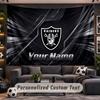 Wall Hanging Tapestry Custom NameLas Vegas Raiders Pattern Personalized Printed Fabric Wall Decor