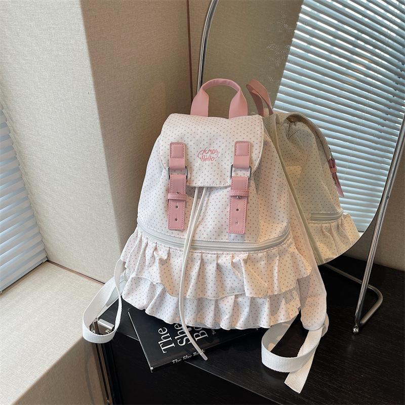 

Милый рюкзак-пуанты в горошек, женский новый модный рюкзак, повседневный школьный рюкзак большой вместимости