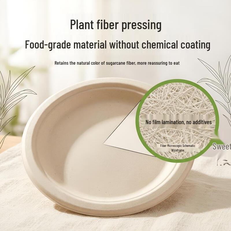 7-inch Disposable Sugarcane Pulp Plates