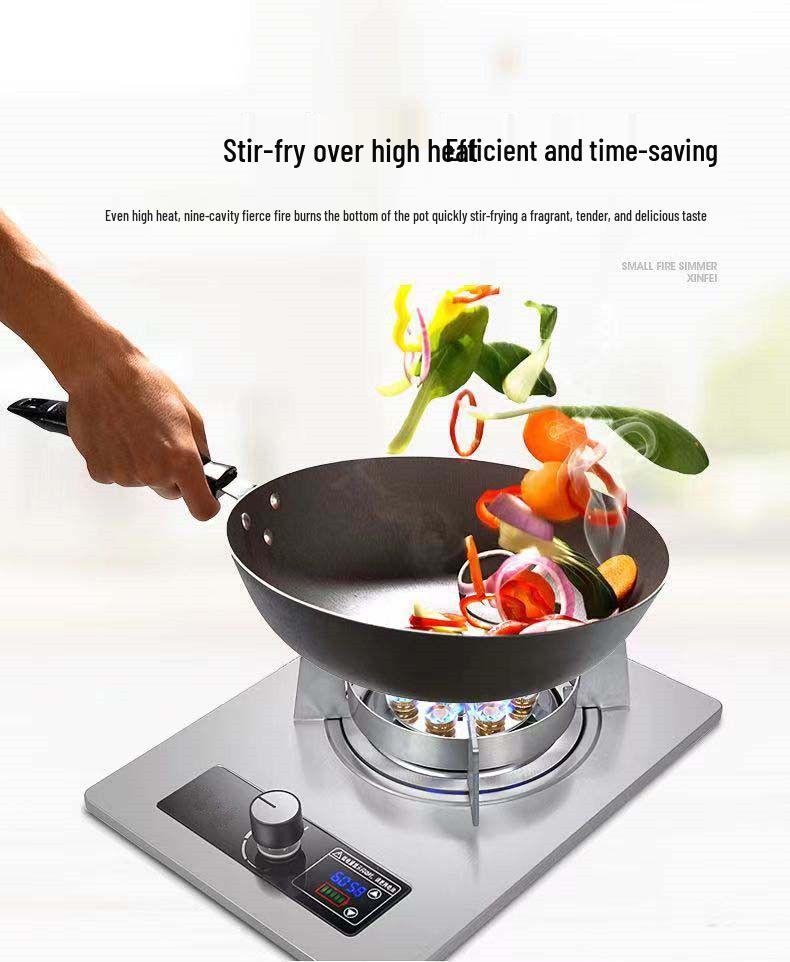Charming Chef High-Power Natural Gas Single Burner Stove - Nine-Cavity Efficient Fire Dual-Use Hob