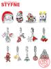 Santa Claus Christmas Tree Sleigh Gingerbread Man Beads Copper Charms Pendant Fit Women Diy Original Bracelet Jewelry Gift