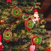 2pcs Elegant Double Pointed Glass Ball Ornaments with Floral Design Durable Hanging Christmas Tree Decorations for Festive Home Party Ambiance