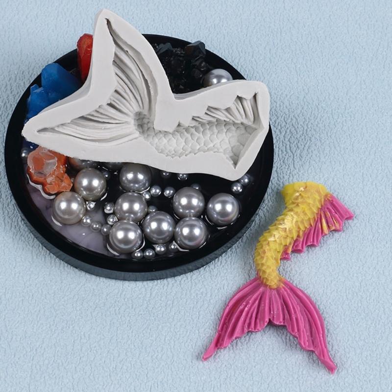 Easy Releasing Mermaids Tail Baking Mold Silicone Baking Supplies Fondant Mooulds Suitable for Cake Decorating Projects