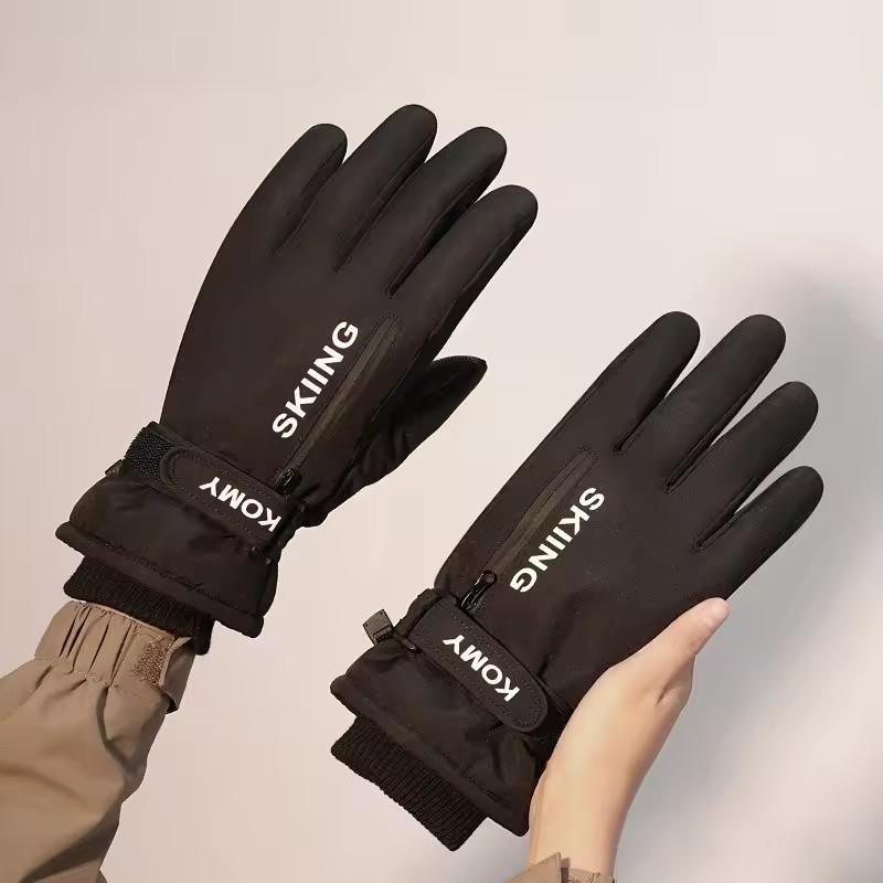 Winter Skiing Cycling Gloves Women Thick Windproof Waterproof Plush Full Finger Gloves Touch Screen Outdoor Motorcycle Riding