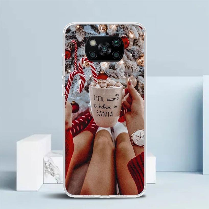 Winter Coffee Christmas Phone Case For Xiaomi Poco F7 Ultra X5 X6 X7 Pro M7 Redmi 15C 15 13C 13 12C 12 10C 10 10A 9 9C 9A 9T Cov