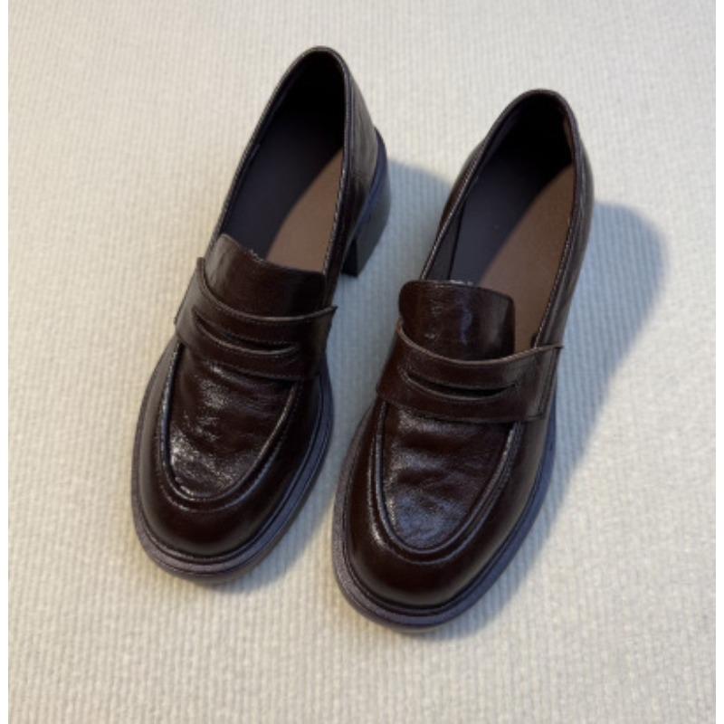 cm ultra-quiet~ New single shoes women's thick heels, small leather shoes, small leather shoes women's thick soles