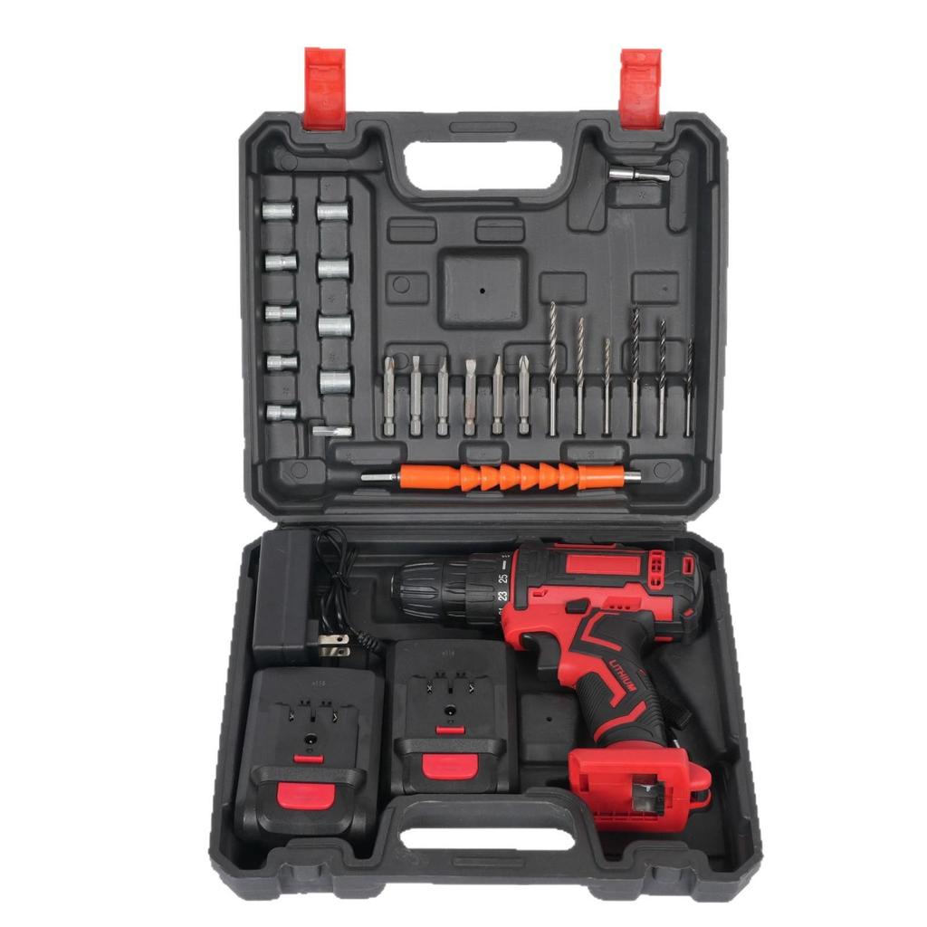 High-Power Multifunctional Lithium Battery Electric Drill - Portable Rechargeable Impact Drill for Home Use