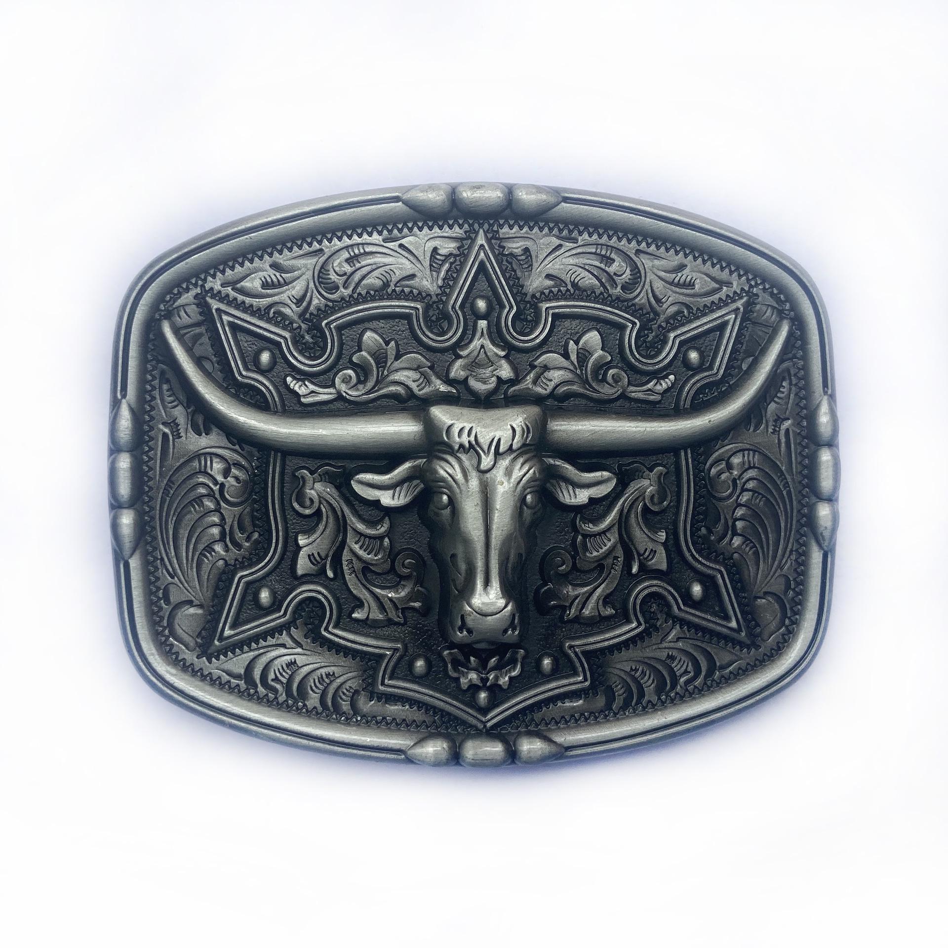 Bull Skull Ethnic Totem Smooth Belt Buckle - European American Style