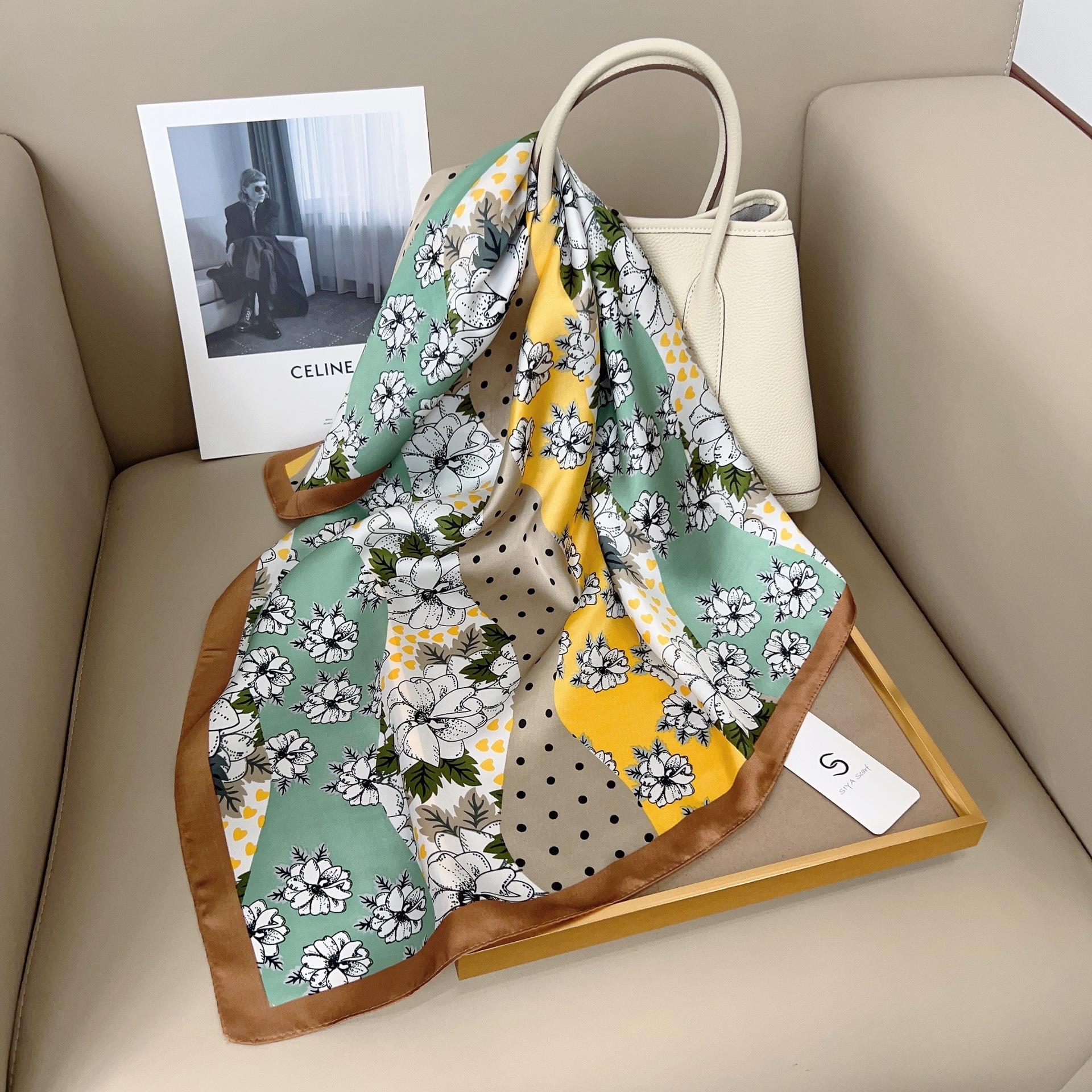 

Модный Универсальный Премиальный 70см Маленький Квадратный Шарф Шелковый Шарф Женский Тренд Повязка на Голову Имитация Шелка Защита Шеи Профессиональный Шарф 70*70