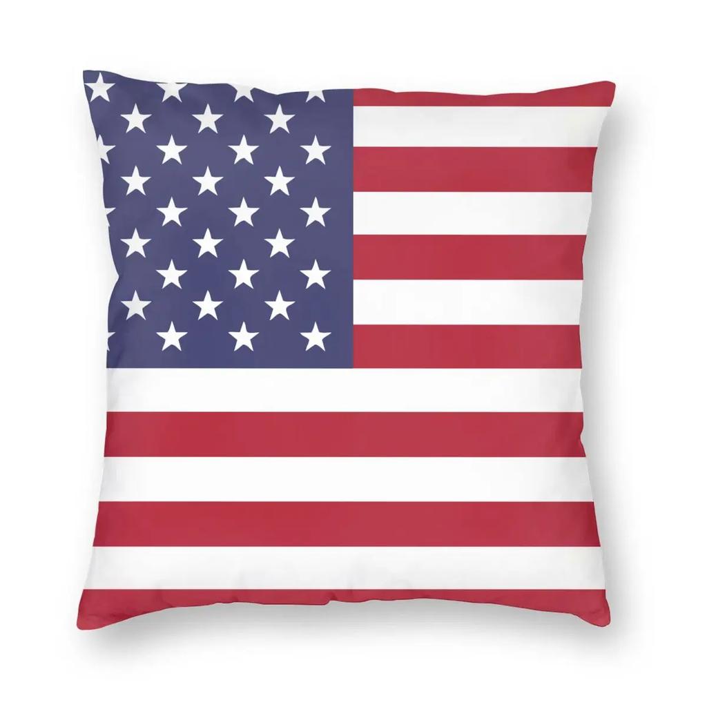 Usa Australia Flag Print Cushion Cover Super Soft Short Plush Pillow Covers 45*45 Throw Pillow Case Sofa Home Decor Pillowcase