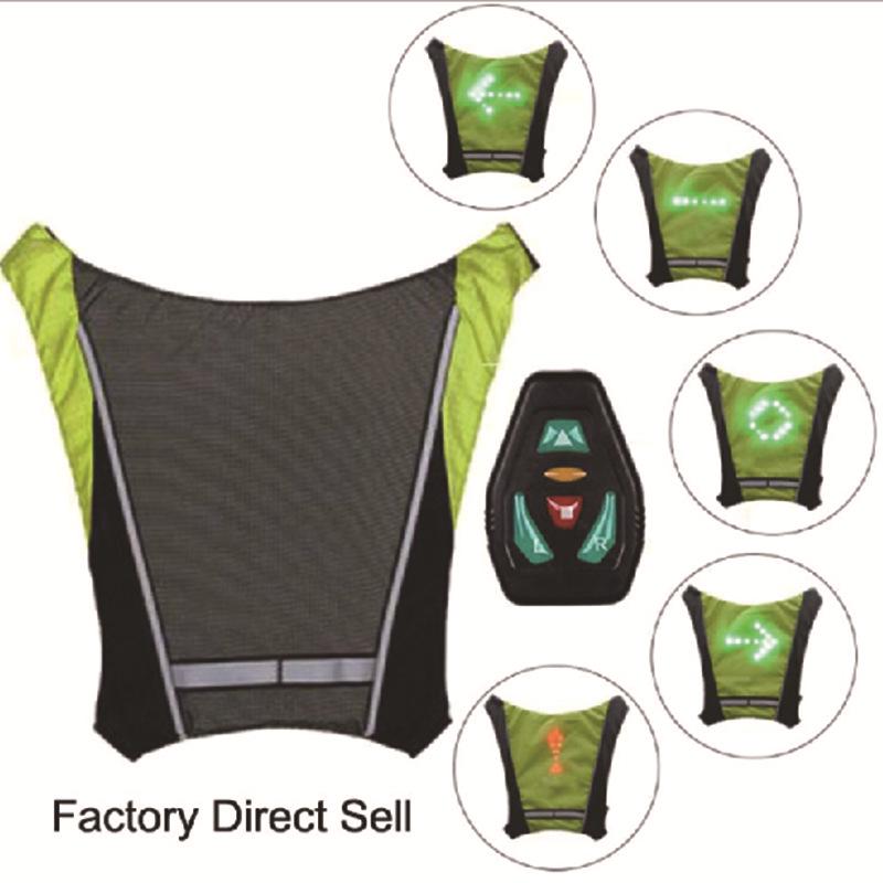 Wireless LED Turn Signal Cycling Vest with Remote Control