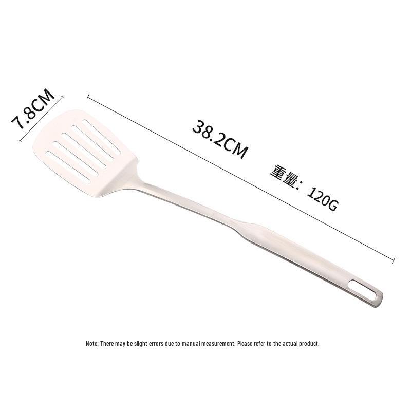 Stainless Steel Cooking Shovel & Spoon 7-Piece Set, Long Handle with Scraper