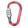 Bicycle Anti Theft Carabiner Lock - Password Aluminum Alloy 3 Dial Padlock For Hiking Bag Luggage Security Tool