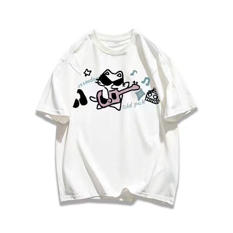 

Рубашка Мода Свободные хлопковые Топы графические футболки Повседневный топ Футболки с коротким рукавом Тренд Милый стиль Женские с коротким рукавом 4XL