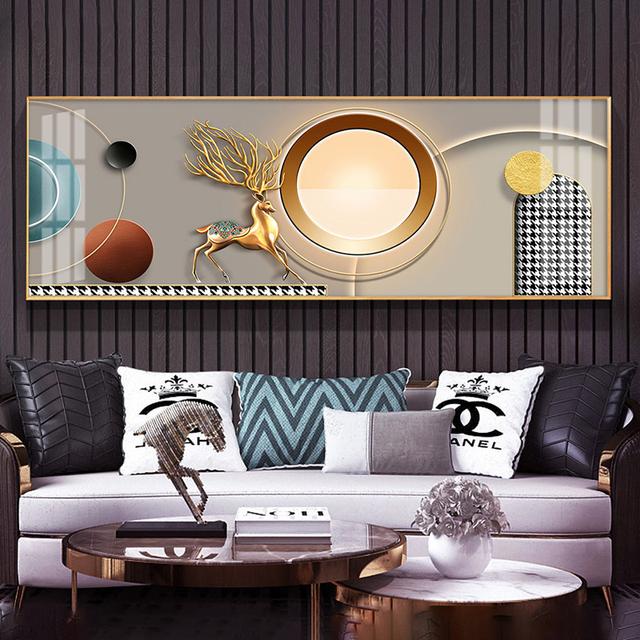 Modern Luxury Abstract Geometric Canvas Painting Wall Pictures Ribbon Posters Bedroom Bedside Hotel Home Decoration Cuadros