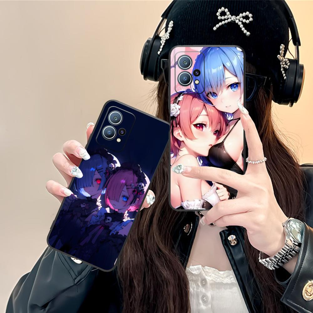 ReZero Rem Ram Matte TPU Mobile Phone Case for Huawei P60 P50 P40 P30 P20 P10 P9 P8 Pro Lite Plus Colorful Printing Cover