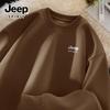 JEEP SPIRIT Herr Tungvikt Sweatshirt med Rund Hals och Logotryck