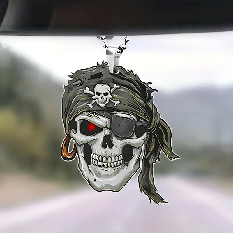 Pirate Inspired Retro Acrylic 2d Car Interior Decor Hanging Pendant Unique Keychain Accessory
