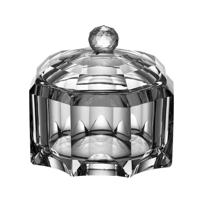 Luxury Crystal Glass Ashtray with Lid Household Wind and Fly Ash Cigar Ashtray Living Room Home Decoration Cigar Accessories