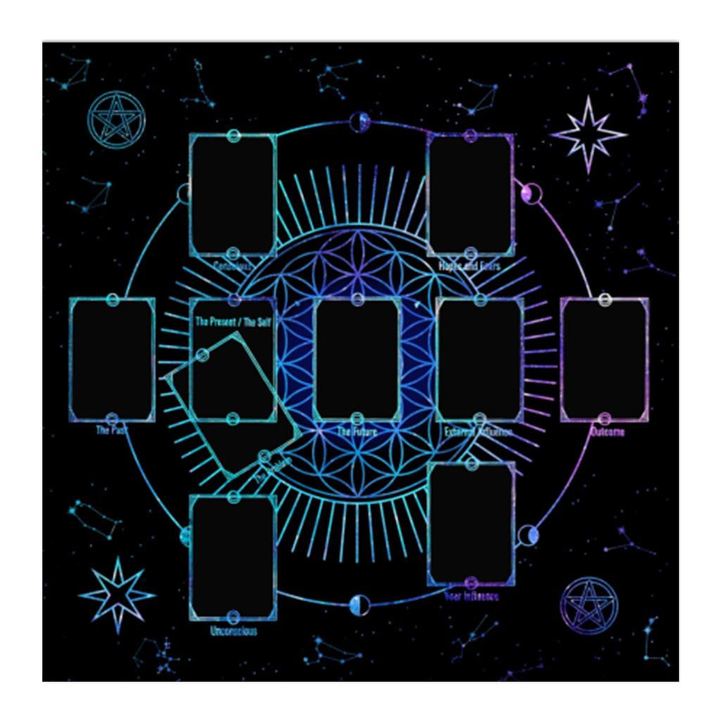 3 Opțiuni de Mărimi Pânză de Altar pentru Masă de Tarot Mat Mistic pentru Joc de Societate Față de Masă pentru Divinații cu Pendul Pad pentru Cărți de Joc de Societate