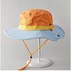 Cappello a Secchiello da Montagna Estivo all'Aperto Stile Giapponese Retro da Donna Primavera Asciugatura Rapida Ciclismo Pescatore Protezione Solare Impermeabile con Corda