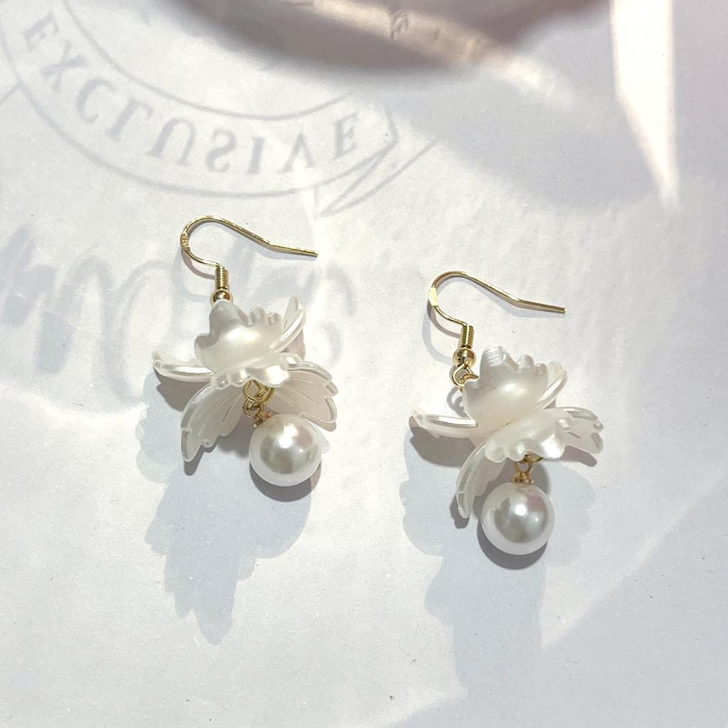 Purple Fairy Tassel Flower Earrings - Mori Girl Style