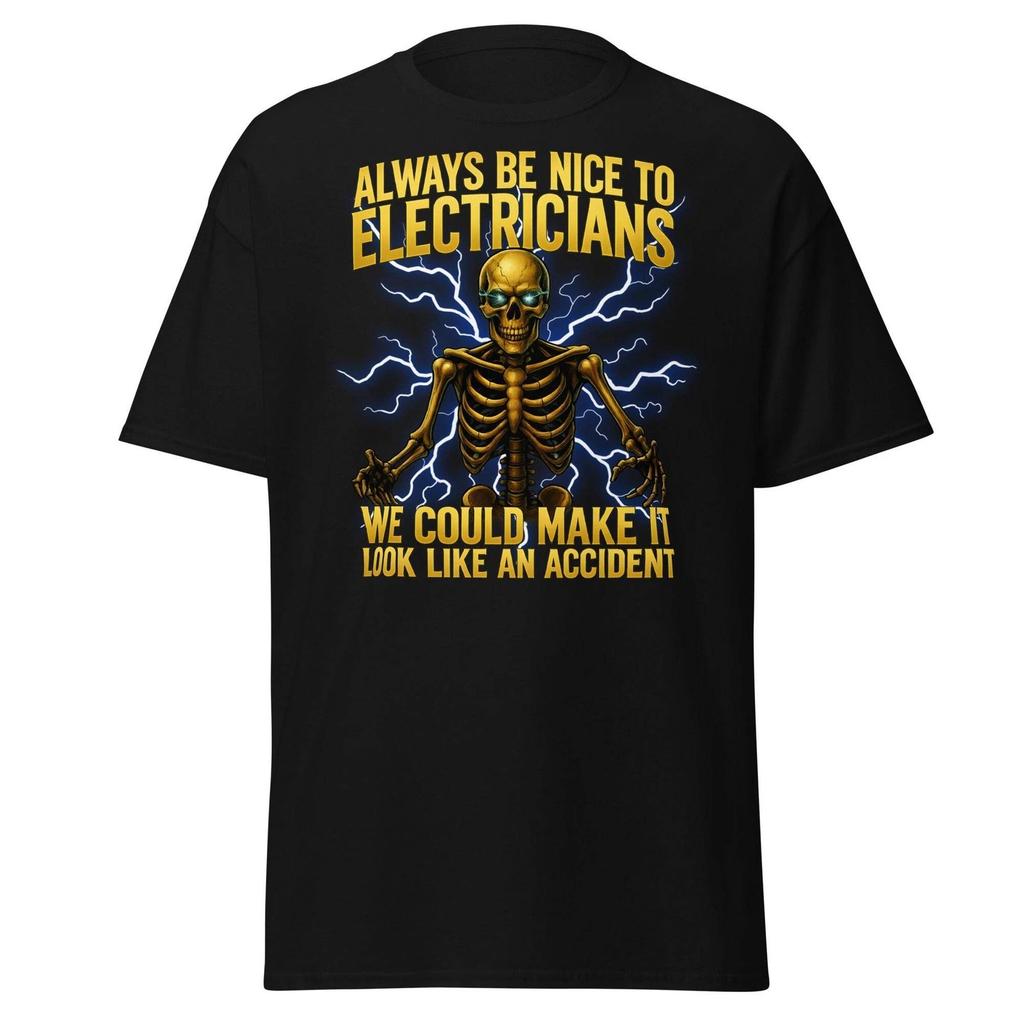 Lustiges Elektriker-Skelett T-Shirt - Lass es wie einen Unfall aussehen