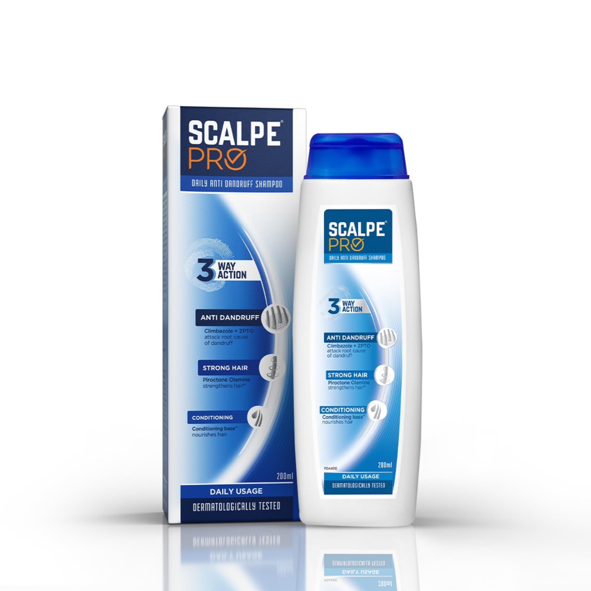 Scalpe Pro Daily Anti-Dandruff Shampoo | Removes Dandruff from Source | Prevents Itching & Irritation | Scalpe Science | Climbazole Formulation | D