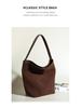 Guangzhou Women's High-End Frosted Leather Bucket Bag - Versatile, Solid Color, Large Capacity Handbag for Commutes