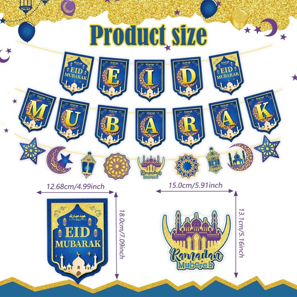 קישוט תלייה לעיד מובארכ מוסלמי אסלאמי ירח וכוכבים לרמדאן 2026