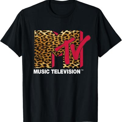 Tričko s logem MTV s leopardím potiskem