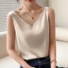Women Strap Top V Neck Basic Sleeveless Silk Tank Tops Female Summer Plus Size Camisole
