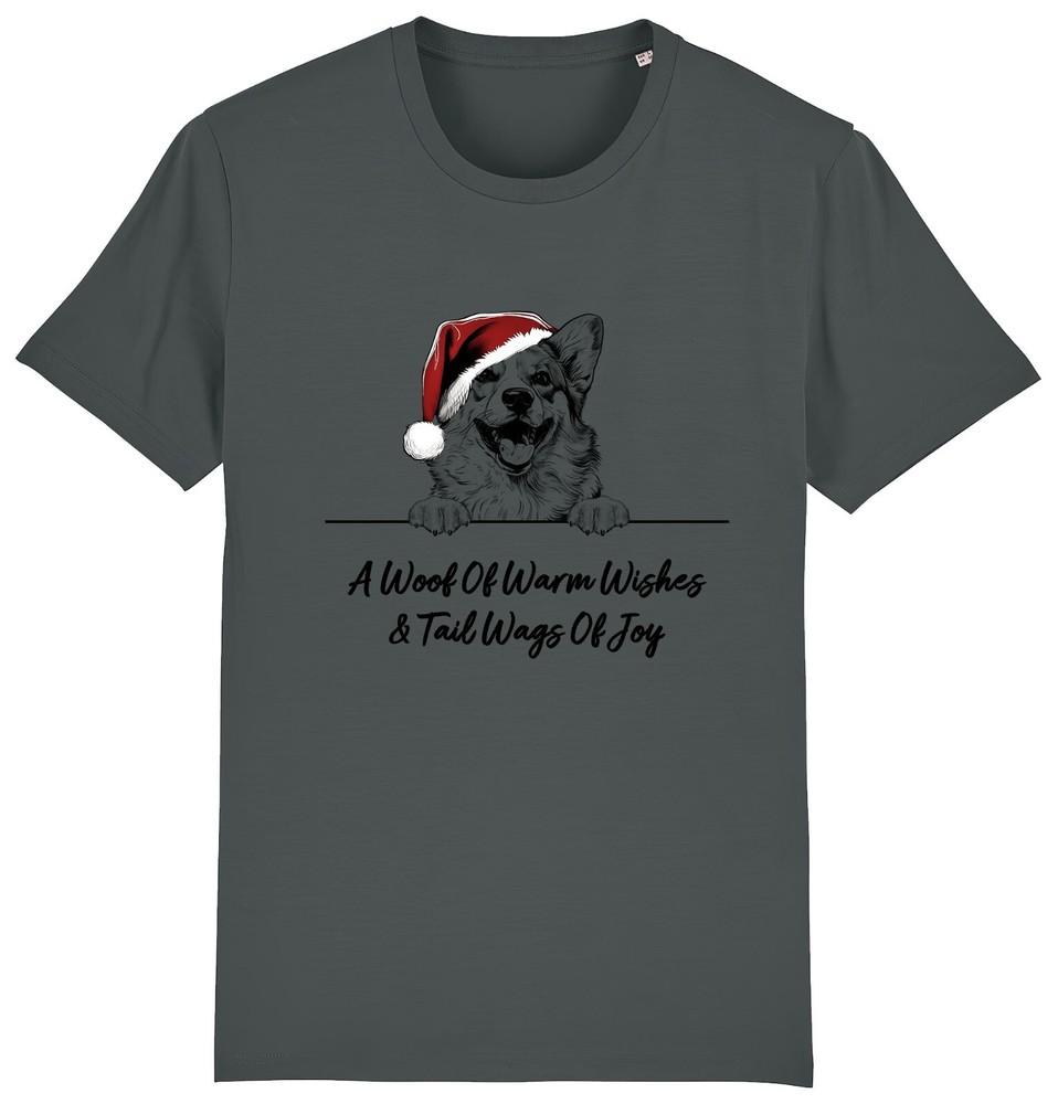 

CORGI Christmas Dog T-Shirt Adults Kids Woof Wishes Tail Wags Joy Xmas Dogs Gift 4XL
