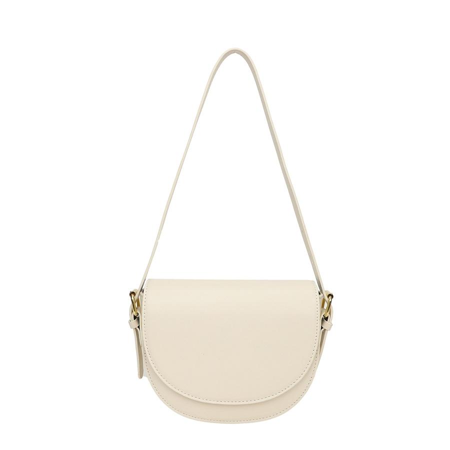 IELGY Женская однотонная многоярусная сумка-седло большой вместимости, сумка-мессенджер через плечо бежевый