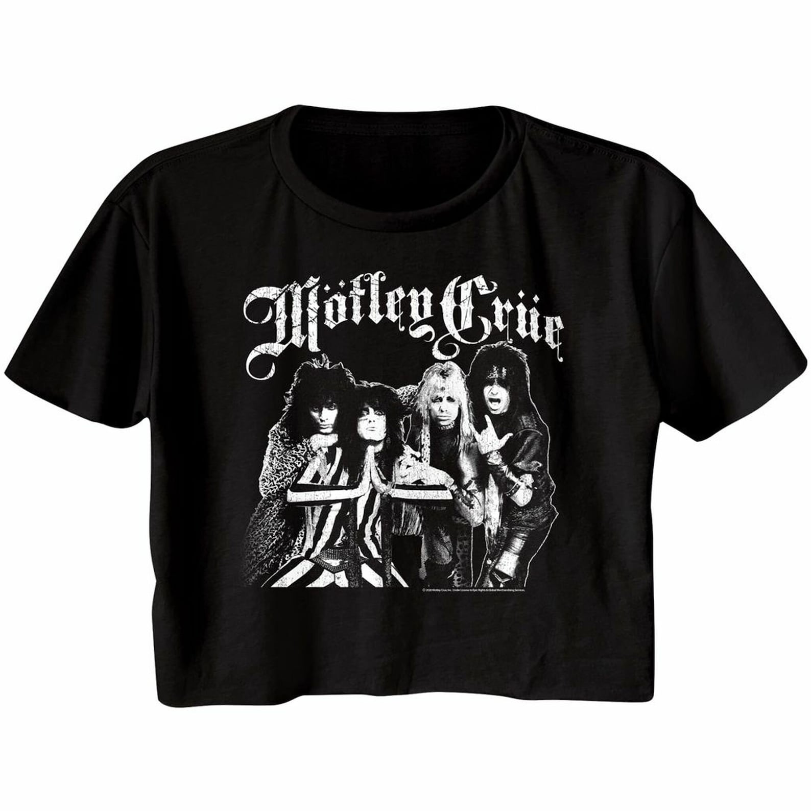 Motley Crue Crue Crew Black Women s Festival Cali Crop T-Shirt S