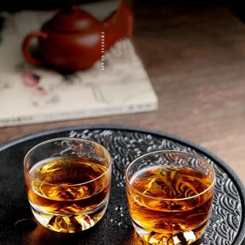 100ml Retro Fuji Mountain Cup Japanese Handmade Tea Cup Japanese Glass Cup Tibetan Mountain Water Glass Whiskey Wine Glass